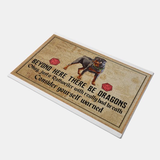 Voorbij hier zijn er draken deurmat (Schuin)
