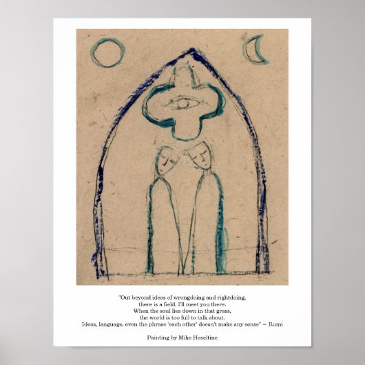 Voorbij ideeën gedicht door Rumi Poster (Voorkant)