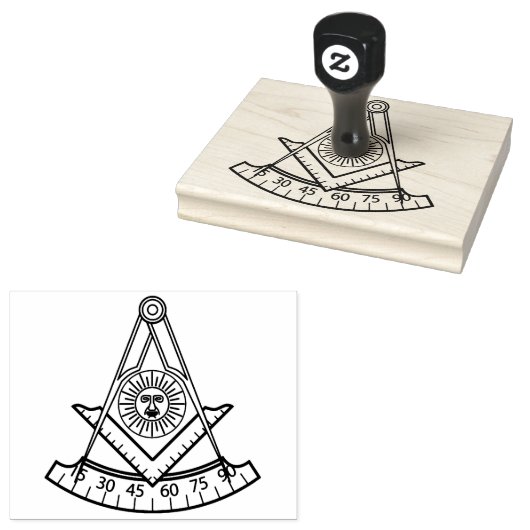 Voorbij Master Vrijmetselarij Square Compass vrijm Rubberstempel (Gestempeld)