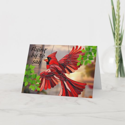 VOORBIJ VLIEGEN OM TE ZEGGEN: FIJNE KERSTDAG FEESTDAGEN KAART (Voorkant)