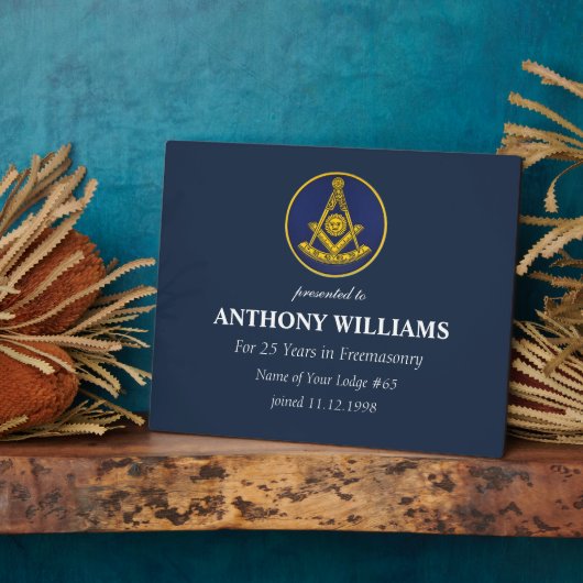 Voorbije Master Vrijmetselarij Vrijmetselaar Fotoplaat (Zijkant)