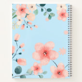 voorblad Blue Floral Spiral Notitieboek (Achterkant)