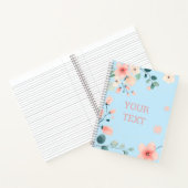 voorblad Blue Floral Spiral Notitieboek (Binnen)
