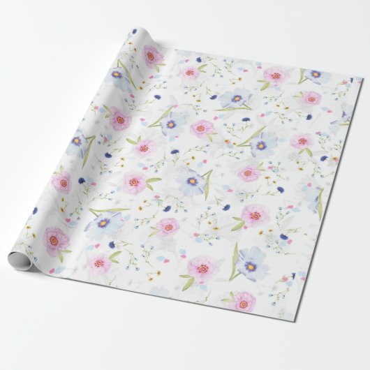 voorbloemige bloemen, omslagpapier cadeaupapier (Uitgerold)