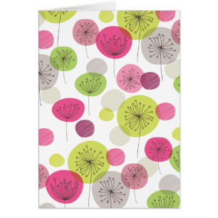 Voorbloemige retro kaart (blanco binnenin)