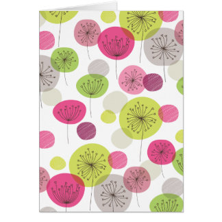 Voorbloemige retro kaart (blanco binnenin)