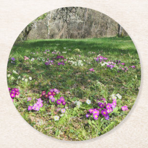 Voorbode van de lente ronde kartonnen onderzetter