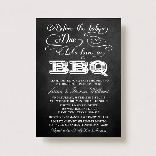 Voordat de baby opkomt, hebben we een BBQ! Kaart