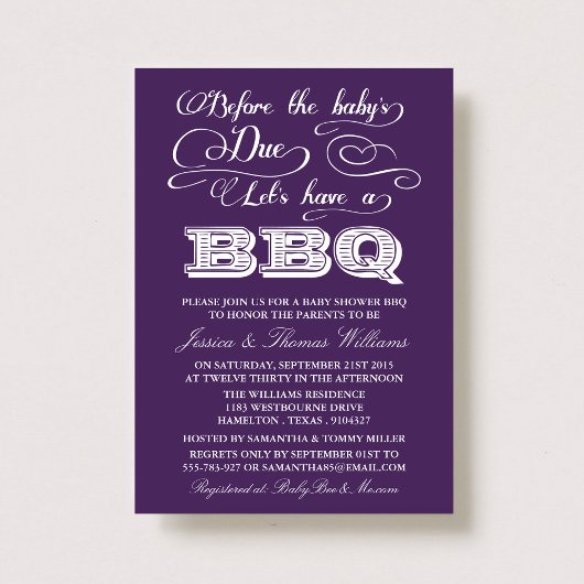 Voordat de baby opkomt, hebben we een BBQ! Kaart