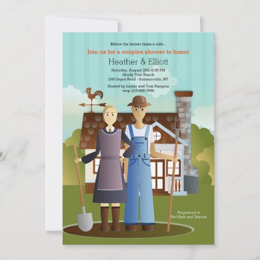 Voordat de boer een vrouw uitnodigt kaart (Voorkant)