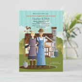 Voordat de boer een vrouw uitnodigt kaart (Staand voorkant)