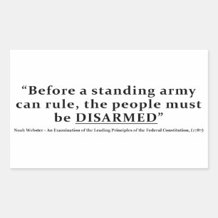 Voordat een leger kan regeren, moeten mensen worde rechthoekige sticker