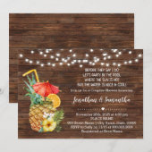 Voordat ik feest bij het zwembad tropische bruilof kaart (Voorkant / Achterkant)