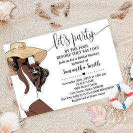 Voordat ik laat Party by the Pool Vrijgezellenfees Kaart