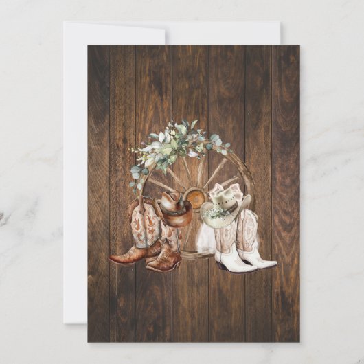 Voordat ik paren douche Westerne bruiloft Kaart (Achterkant)
