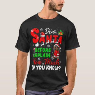 Voordat ik uitleg hoeveel je weet over Xmas teckel T-shirt