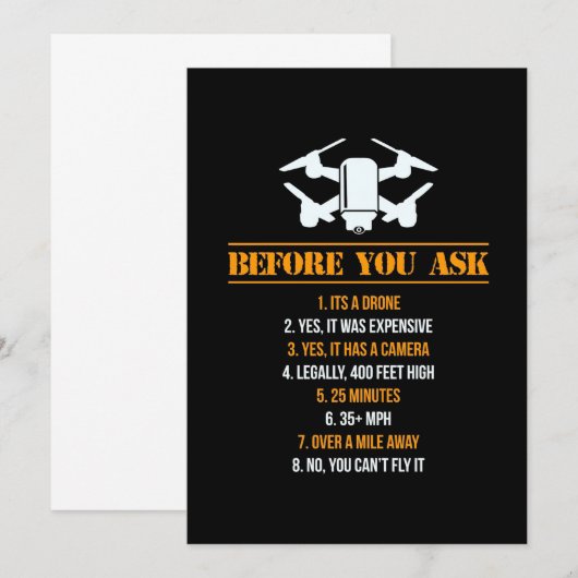 Voordat je dronepiloot vraagt kaart (Voorkant / Achterkant)