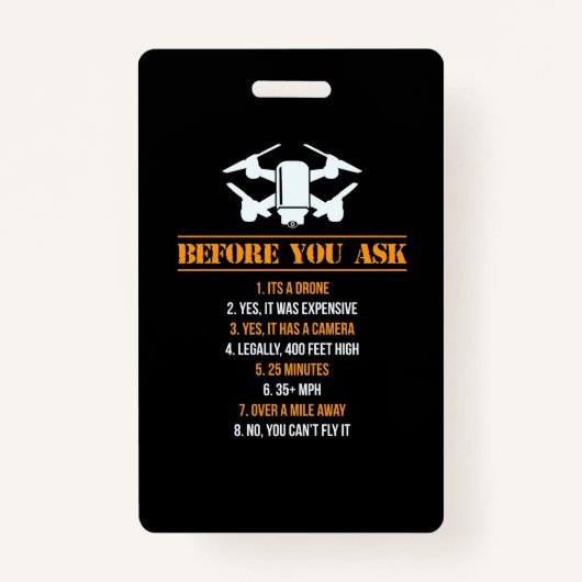 Voordat je een dronepiloot vraagt badge (Voorkant)