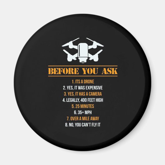 Voordat je een dronepiloot vraagt magneet (Voorkant)