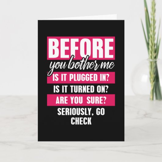 Voordat je mij mijn grappige technische ondersteun kaart (Voorkant)
