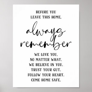 Voordat u dit Home-Inspirerend verlaat Poster