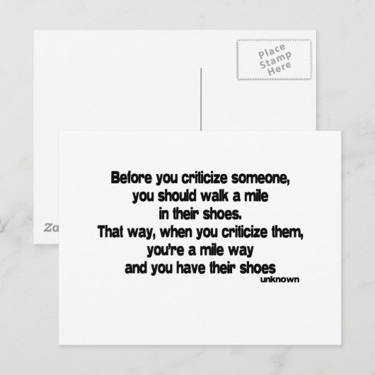 Voordat u uw offerte bekritiseert briefkaart (Voorkant / Achterkant)