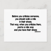 Voordat u uw offerte bekritiseert briefkaart (Voorkant)