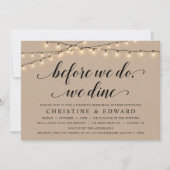 Voordat we dat doen, dineren, bruiloft-repetitie,  kaart (Voorkant)