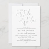 Voordat we dat doen, dineren we, bruiloft-repetiti kaart (Voorkant)