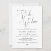 Voordat we dat doen, dineren we, bruiloft-repetiti kaart (Voorkant)