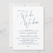 Voordat we dat doen, dineren we, bruiloft-repetiti kaart (Voorkant)