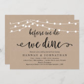 Voordat we dat doen, dineren we, een rustiek repet kaart (Voorkant / Achterkant)