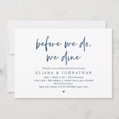 Voordat we dat doen, dineren we, weduwen-repetitie kaart (Voorkant)