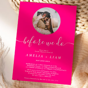 Voordat we een foto-neon-roze repetitie diner doen kaart