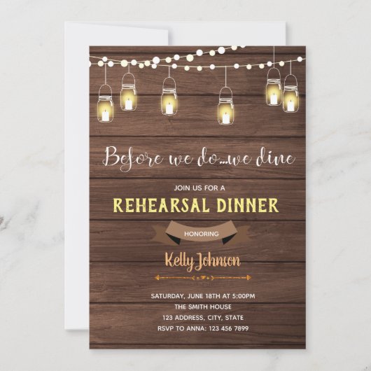 Voordat we een uitnodiging dineren (Voorkant)