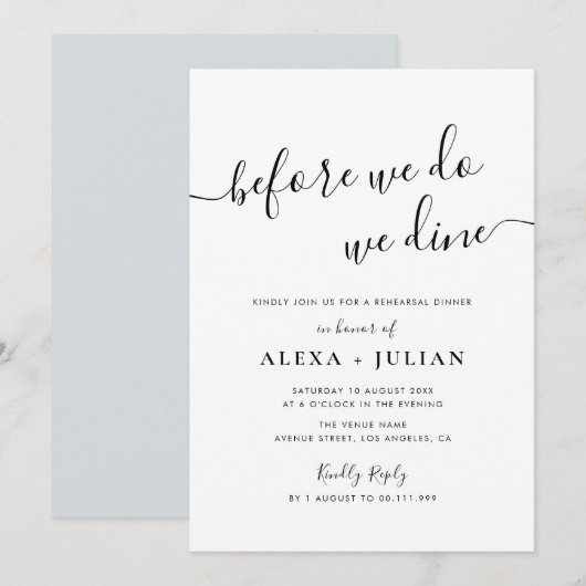 voordat we een uitnodiging voor een repetitief din (Voorkant / Achterkant)