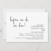 Voordat we gaan eten, repetitie diner, zwart kaart (Voorkant)