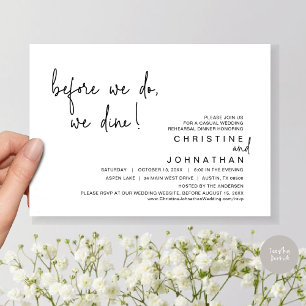 Voordat we gaan eten, repetitie diner, zwart kaart