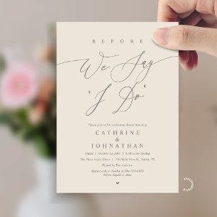 Voordat we "I Do" zeggen, Oefen diner voor het huw Kaart