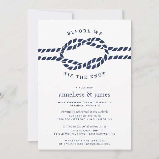 Voordat we Stropdassen, wordt de Knot Rehearsal Di Kaart (Voorkant)