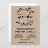 Voordat we zeggen dat we doen dineren we rustieke  kaart (Voorkant / Achterkant)