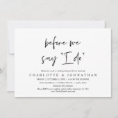 Voordat we zeggen "Ik doe", bruiloft repetitie din Kaart (Voorkant)