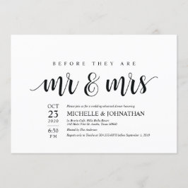 Voordat ze de heer en mevrouw repetitie uitnodigen kaart