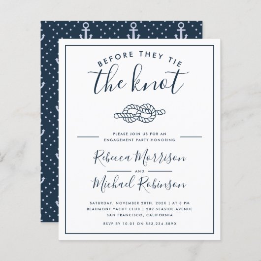 Voordat ze het Stropdas van de knoop nautische bet (Voorkant / Achterkant)