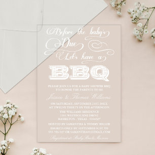 Voordat ze I Do zeggen, laten we een BBQ hebben! Acryl Uitnodigingen