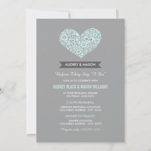 Voordat ze zeggen dat ik Aqua Heart repetitie dine Kaart (Voorkant)