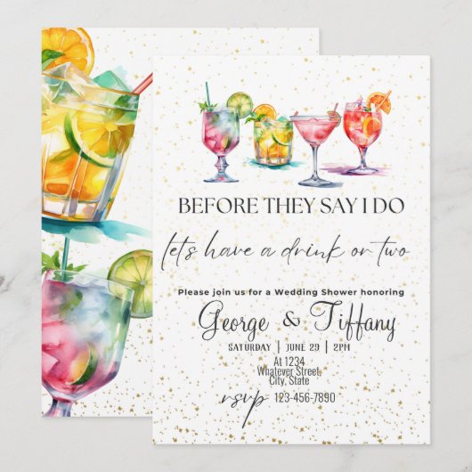 Voordat ze zeggen dat ik bruiloft douche kaart (Voorkant / Achterkant)