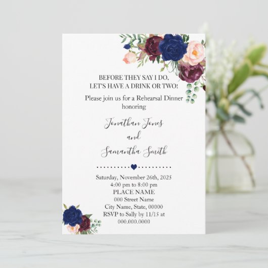 Voordat ze zeggen dat ik een bloemenrepetitiediner kaart (Staand voorkant)