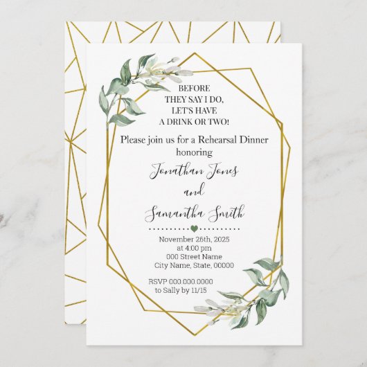 Voordat ze zeggen dat ik een repetitief diner Gree Kaart (Voorkant / Achterkant)