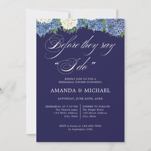 Voordat ze zeggen dat ik elegante Hydrangeas repet Kaart (Voorkant)